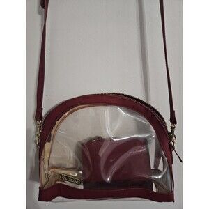 Capri Designs Clear Red Stadium Approved Crossbody Bag With Coin Money Holder